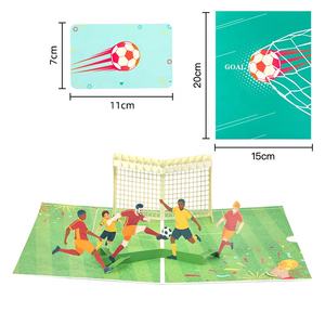 Vente en gros Papier Personnalisé Football Team 3D Pop Up Anniversaire Festiva Football Goal <span class=keywords><strong>Cadeau</strong></span> Cartes de Voeux Impression - Product Image 6