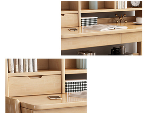 Juego de silla de escritorio de estudio en casa duradero juego de escritorio y silla de escritura de princesa ergonómica de madera maciza con cajones de almacenamiento para dormitorio - Product Image 6