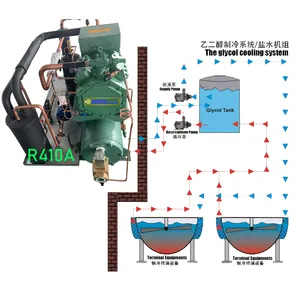 Unidade condensadora r410a lbp 20hp é projetado para diferentes reator e unidade de resfriamento, como glicol sistemas de resfriamento