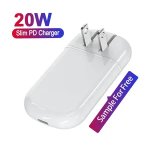 2023 New Real PD 20W Mobile Charger Fast Charging Adapter C port Ultra Slim Thin Flat Type C Wall Travel Charger