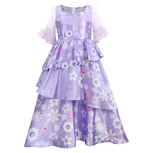Vestido de princesa Isabella, vestido de baile floral morado, disfraz para niños y adultos, vestido de actuación de cosplay para mujer - Product Image 5