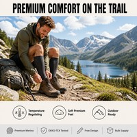 Chaussettes de compression personnalisées en laine mérinos de qualité supérieure pour la course en extérieur, support OEM, conception gratuite, approvisionnement en gros