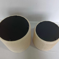Bailey personnalisé avec pieds en bois pouf de rangement rond repose-pieds pliant chaise velours pouf lot de 2 poufs pour salon