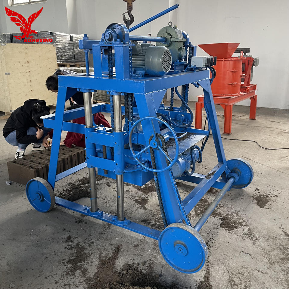Mobile Hand Operated Concrete Fly Ash Hollow Block Making Machine with ...