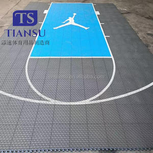 Superficies de cancha de baloncesto de patio trasero personalizadas de 20x20 pies con logotipo de <span class=keywords><strong>Jordan</strong></span>, varios colores disponibles para uso en exteriores - Product Image 2