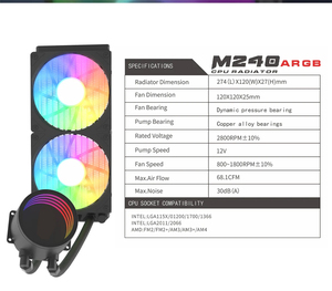 Radiateur CPU SEJISHI M240 Noir Cuivre ARGB à Refroidissement Liquide Silencieux et à Débit d'Air Élevé pour PC de Bureau Gaming – Vente en Gros, Nouveauté - Product Image 4