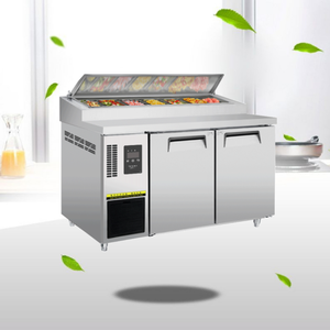 Réfrigérateur-congélateur <span class=keywords><strong>avec</strong></span> plateau en verre - <span class=keywords><strong>Table</strong></span> de préparation de salades et de sandwichs commerciale <span class=keywords><strong>avec</strong></span> refroidisseur intégré - Product Image 4