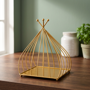 Porte-bougie géométrique en métal doré, style nordique, décoration de Noël pour la maison, support de bougie décoratif, centre de table moderne, écologique - Product Image 1