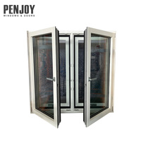Ventana de Madera Sólida de Roble Blanco PENJOY, Tamaño Personalizado, Acero Inoxidable, Vidrio Templado, para Casa Pasiva u Hotel