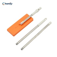Serpillère à clipser robuste et détachable, manche en acier inoxydable de 129,5 cm, tête pivotante flexible à 360°, nettoyage commercial des sols