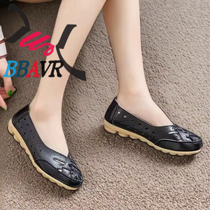 Xym 2025 Mocasines de mujer cerrados con lazo, ligeros de verano, con diseño hueco, estilo europeo americano, tallas grandes, comercio exterior - Product Image 3