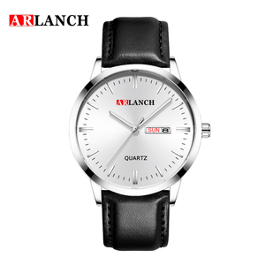 Reloj de cuarzo con esfera grande para hombre, correa de cuero, reloj de pulsera informal, de negocios, resistente al agua - Product Image 4