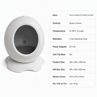 Maison pour chat intelligente chauffante et rafraîchissante, thermostatique, en forme de coquille d'œuf, avec contrôle par application, capteur automatique, température réglable à distance, lit pour chat, nid pour chat