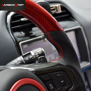 Volante personalizado de fibra de carbono para coche, volante rojo de fondo plano para <span class=keywords><strong>Jaguar</strong></span>, 2022 - Product Image 5