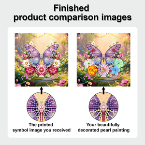 Kit de Pintura em Cristal com Quebra-Cabeça de Borboleta em Moldura, Arte com Gemas de Tecido e Flores Artificiais, Pintura DIY - Product Image 2