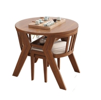 Ensemble Table et Chaises de Salle à Manger Moderne en Bois Peu Encombrant au Design Compact pour Cuisine ou Salle à Manger