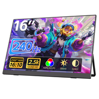 Eimio Pantalla Portátil LED de 16 Pulgadas, 240Hz, 2.5K, Extensor de Pantalla para Laptop, Tipo-C, Un Solo Cable, para Juegos, Negocios, Trabajo, OEM, Venta al Por Mayor