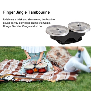Doigt Jingle Tambourin pour Cajons Bongos Djembes Congas Tambours Percussion Accompagnement <span class=keywords><strong>Musique</strong></span> - Product Image 3