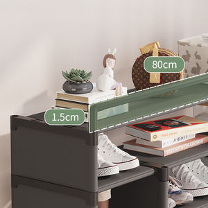 Zapatero con cortina, a prueba de polvo, para entrada, uso interior, gran capacidad, ahorro de espacio, zapatero independiente. - Product Image 4