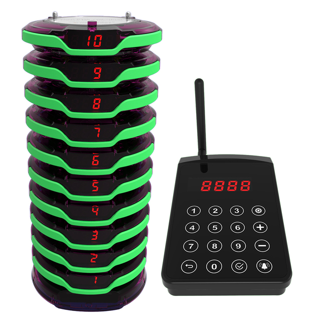 Guest Server Coaster Pager Restaurant Pager Wireless Restaurant Table Buzzer 15 Pcs Cafe Beeper Customer Service Buzzer