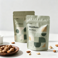 Sacs d'emballage OEM pour fruits secs, noix, noix de cajou, de qualité supérieure, recyclables, avec impression couleur personnalisée, refermables, en aluminium, avec fermeture éclair