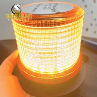 BAOBAO Vente en gros – Grand gyrophare de signalisation routière à LED 24V jaune clignotant pour camion et remorque, à fixation magnétique, avec fonction d'avertissement rotative