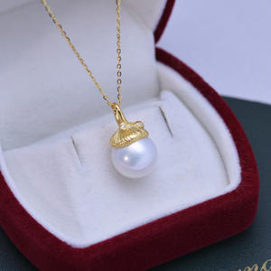 Collar de Plata S925 para Mujer con Perla de Agua Dulce de 11-12 mm, Redonda, Blanca, con Luz Intensa y Pequeñas Imperfecciones, Colgante Cuadrado, Juego Completo - Product Image 1