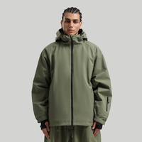 Jaket Snowboard Kerja Warna Solid Gaya Baru untuk Dewasa Wanita & Pria, Tahan Angin, Tahan Air, Bernapas, Hangat, Berkerudung, 100% Poliester