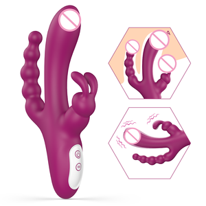 Luxuriöser 3-in-1 Elektrischer Kaninchen-Vibrator Anus-Stimulations-Massagegerät Dildo Klitoris-<span class=keywords><strong>Stimulator</strong></span> für Weibliche Masturbation Sexspielzeug - Product Image 1