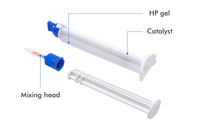 Seringue de gel blanchissant pour les dents à double chambre de 4,5 ml avec gel blanchissant 25 % HP et 35 % HP, saveur menthe, certifiée CE et ISO, pour usage clinique