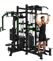 Structure de portique en acier inoxydable pour presse à pectoraux, dorsaux et bras, haltères, presse à banc, entraînement multifonction intégré pour petits espaces, usage commercial en salle de sport