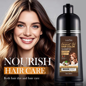 SADOER Nouveau Shampooing Colorant à l'Huile de Coco Nourrissant pour Nettoyer la Couleur des <span class=keywords><strong>Cheveux</strong></span> Brillance Longue Durée Hydratant Soins des <span class=keywords><strong>Cheveux</strong></span> et de la Peau - Product Image 3