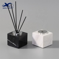 Diffuseur de parfum en marbre naturel de luxe, flacon vide et emballage en boîte, ensemble de diffuseur de parfum et de bougie en gros