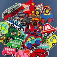 Patch brodé personnalisé en polyester à repasser, motif transport de dessin animé, pour casquette de camionneur et vêtements