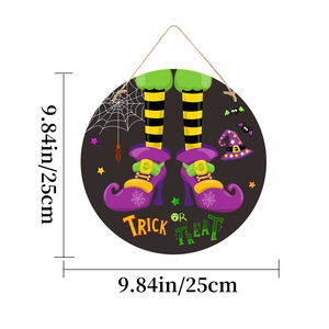 Panneau de porte d'Halloween imitation bois avec empreinte de main ensanglantée, étiquette en papier à suspendre pour maison hantée, décoration effrayante, décoration d'Halloween - Product Image 6