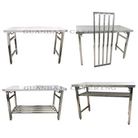 Table pliable portable en acier inoxydable 201/304, équipement de restaurant sur mesure, pour l'extérieur
