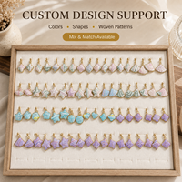 Boucles d'oreilles cœur chics pour femmes, bijoux pendantes en textile tissé pour les sorties, les fêtes et les occasions spéciales