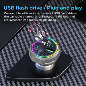Adaptateur de voiture 30W PD QC3.0, émetteur FM, plug and play, lumière 7 couleurs, adaptateur radio FM, puce 5.3, charge <span class=keywords><strong>rapide</strong></span>, <span class=keywords><strong>convertisseur</strong></span> radio musical - Product Image 1