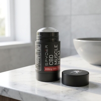 Tube de déodorant et de parfum en plastique noir mat, cylindrique, vide, 30g 50g 75g, avec capuchon à vis pour stick de lotion et écran, emballage à poussoir