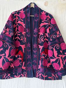 Chaqueta de terciopelo suzani, Chaqueta corta de terciopelo, Chaqueta suzani para mujer, Abrigo corto de terciopelo, Chaqueta bordada suzani - Product Image 6