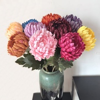 Grandes fleurs artificielles en soie (chrysanthèmes et pivoines) pour décoration de salon, accessoires photo et pour performance portative