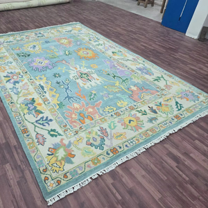 Vente chaude personnalisable taille Oushak tapis en laine nouveau Design moderne Style Boho fait à la main pour un usage domestique-pour salon prière pique-nique - Product Image 1