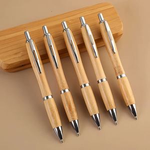 Stylo bille en bambou écologique pour publicité, bureau, école, entreprise, cadeau, avec encre noire/bleue et gravure laser - Product Image 1