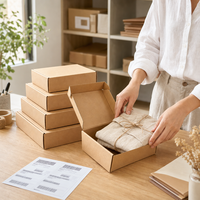 Caja de Envío Rígida de 3 Capas con Logotipo Personalizado, Fabricada con Cartón Kraft Ecológico para Embalaje de Ropa