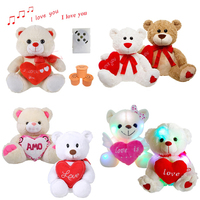 Nouvel Ours en Peluche de 40 cm avec Cœur, Jouets en Peluche Doux et Mignons Personnalisés pour la Saint-Valentin