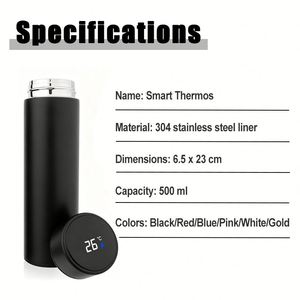 Botella de Agua Térmica Inteligente de Acero Inoxidable 304, con Pantalla LED de Temperatura, Termo Aislado al Vacío, para Oficina, OEM, ODM - Product Image 4