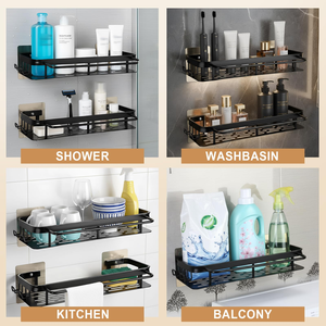 Estante Adhesivo para Esquinas, Soporte para Toallas y Jabón, Accesorios de Baño, Organizador de Ducha y Inodoro, Juego de Estantes y Cestas - Product Image 6