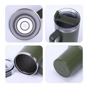 Custom Logo Vacuum 1200ml Travel Coffee Mug Insulated Double Wall Wholesale Stainless Steel 40oz Tumbler with Handle - Product Image 3