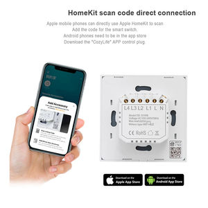 Умный выключатель Homekit, Wi-Fi, сенсорный датчик света, настенный выключатель, умный дом 1/2/3/4, Gang для <span class=keywords><strong>Siri</strong></span> Alexa Google, голосовое управление - Product Image 6