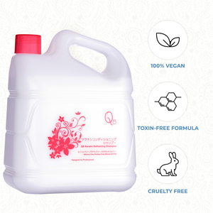 Shampoo rafraîchissant à la kératine Q8, 135 oz |   100% Vegan et <span class=keywords><strong>sans</strong></span> cruauté envers les animaux |   Shampoo hydratant pour tous types de cheveux |   Taille de recharge en gallon - Product Image 4